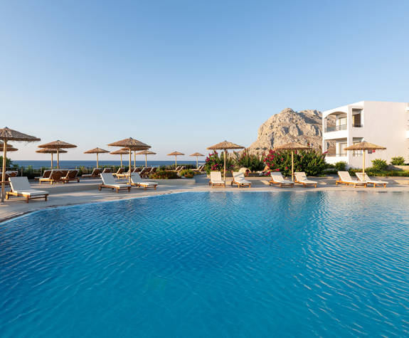 Paralos Rodos Lifestyle Hotel pool and sunbeds