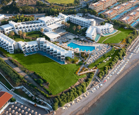 Paralos Rodos Lifestyle Hotel the beach and the hotel